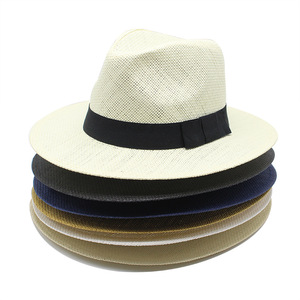Chapeau Fedora en paille d'été pour hommes et femmes avec bande, chapeaux Panama respirants pour femme, casquettes de soleil pour l'extérieur - Product Image 2