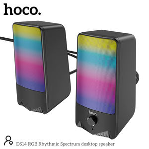 Hoco OEM özel DS14 kablolu Stereo USB Powered RGB ritmik spektrum masaüstü bilgisayar hoparlör - Product Image 3