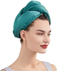 غطاء مجفف ساتان للنساء, غطاء رأس حريري سريع الجفاف بعلامة تجارية مخصصة لتجفيف الشعر من الحرير للنساء