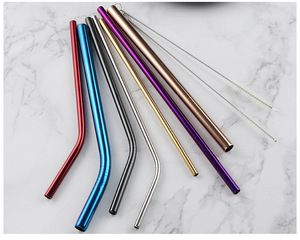 قش معدني من الفولاذ المقاوم للصدأ قابل لإعادة الاستخدام مع شعار مخصص، متوفر بألوان متعددة مع حقيبة وفرشاة تنظيف - Product Image 3