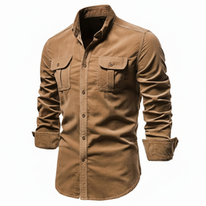 Chemises décontractées d'été à col montant personnalisées Chemises à séchage rapide 100% coton Chemises pour hommes au design élégant de qualité supérieure - Product Image 1