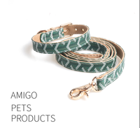 Neues Design Luxuriöses Umweltfreundliches PU-Leder Bedrucktes Modernes Cartoon-Hundehalsband- und Leinenset Personalisiert Komfortabel Langlebig mit Legierungsnieten