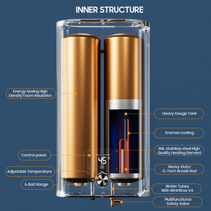 <span class=keywords><strong>Chauffe</strong></span>-<span class=keywords><strong>eau</strong></span> électrique à double réservoir de 50 <span class=keywords><strong>L</strong></span> personnalisé en usine pour la maison, la salle de bain, <span class=keywords><strong>l</strong></span>'extérieur et les camping-cars - Product Image 4
