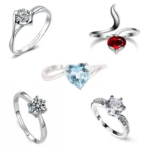 Anillos de boda con forma de corazón de zorro para mujer, anillos abiertos de circonita con forma de corazón, buena calidad