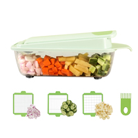 Mandoline manuelle multifonctionnelle Outil de cuisine Presse à main en plastique Coupe-fruits et légumes Nouveau coupe-oignons Hachoir à légumes