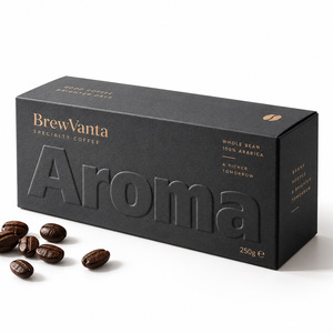 Boîte en carton pliable personnalisée en gros, blanche, avec gaufrage et estampage à chaud, pour emballage de café, recyclée - Product Image 1