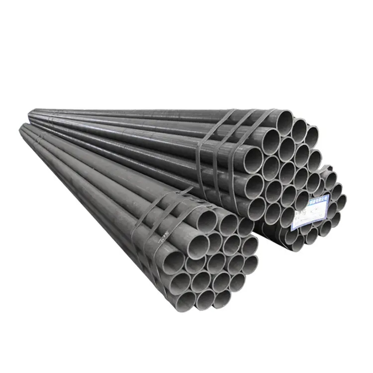 Bon prix tuyau de fer tuyau en acier soudé de 6 mètres tuyau en acier au carbone noir rond ERW pour la construction