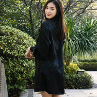 GuiXiu 2021 printemps noir décontracté femmes robe à manches longues lâche doux chemise robes chemise de nuit