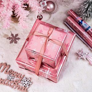 Pink aluminum coated reindeer <b>crystal</b> ball Christmas <b>tree</b> snowflakes Christmas gift wrapping paper Customizable - Product Image 2