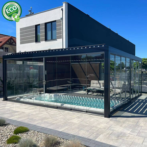3x6 Moderno Jardín Patio Vidrio Eléctrico Impermeable Jardín Bioclimática Pérgola Aluminio Exterior Motorizado Persianas - Product Image 3
