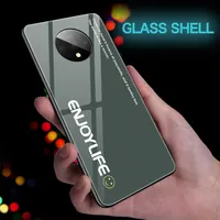 Luxe Kleurrijke Vlakte Spiegel Gehard Glas Telefoon Case Voor Oneplus 8 7T 7 Pro 6 6T 5 5 T Bescherming Cover Voor 8 7 6 5 T Coque