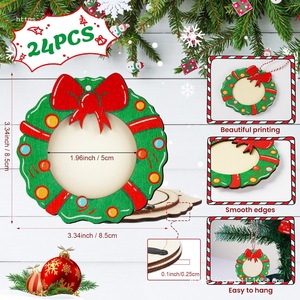 Marco de Fotos Circular de Madera para Árbol de Navidad, Adorno Personalizado para Regalo Navideño - Product Image 2