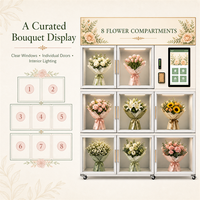 Distributeur de fleurs réfrigéré commercial à 8 portes en acier inoxydable, casier à bouquets, gestion basée sur le cloud, paiement multiple
