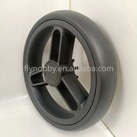 Roues et jantes en plastique de 8 pouces avec pneus en mousse EVA, frein, capacité de charge de 25-30 kg, dureté 55-60A, pour poussette pour animaux de compagnie