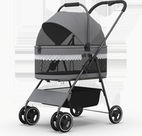 Poussette pour animaux de compagnie à 4 roues, pliable rapidement à une main, imperméable, personnalisable, de haute qualité, 2026