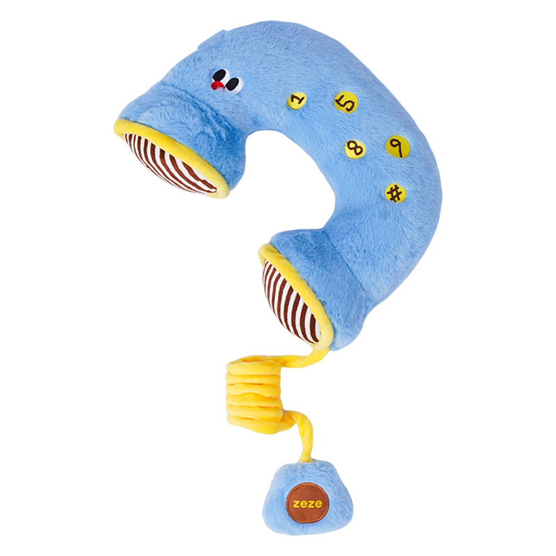 หมอนอิงโทรศัพท์สไตล์เรโทร (สีน้ำเงินและสีเหลือง)