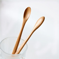 Ensemble d'ustensiles de service pour café, thé et miel, design classique, durable et écologique, cuillères à mélanger en bois à long manche