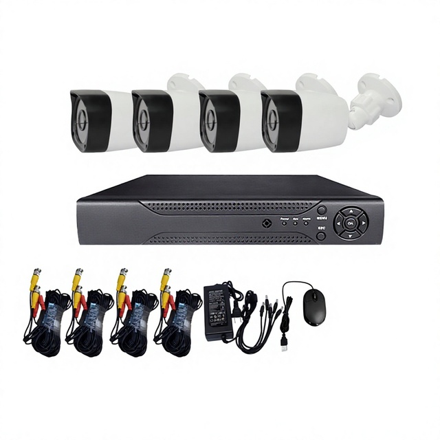 AHD HD Surveillance Camera Kit Infrared Night Vision 4/8-Channel DVR Ultra-High Definition IP66 Waterproof 15m Range