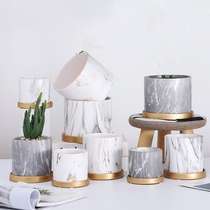 <span class=keywords><strong>Pot</strong></span> de fleur marbré plante verte peau de tigre <span class=keywords><strong>orchid</strong></span>ée <span class=keywords><strong>pot</strong></span> en céramique respirant avec plateau - Product Image 2