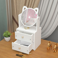 Joli organisateur de maquillage détachable pratique avec miroir de maquillage bureau en bois organisateur de tiroir commode mallette de rangement