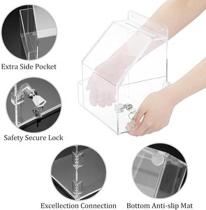 Hiện đại thân thiện với môi treo tường <span class=keywords><strong>Acrylic</strong></span> gợi ý hộp với khóa rõ ràng Tặng Bộ sưu tập bỏ phiếu có thể gập lại tính năng - Product Image 3