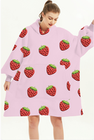 Selimut Hoodie flanel ukuran besar Sherpa dapat dipakai cetak 3D kustom pemasok selimut TV