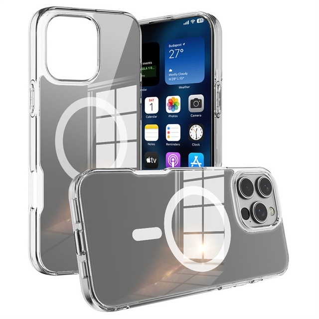 2025 New Mirror Phone Case 2 in 1 PC Magnetic Mobile Phone Case Plating Mirror Shell for iPhone 16 Pro Max Back Cover