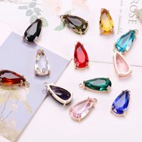 Pendentif en cristal goutte d'eau colorée avec boucle unique clair ovale larme verre breloques boucle d'oreille collier cheveux bijoux accessoires