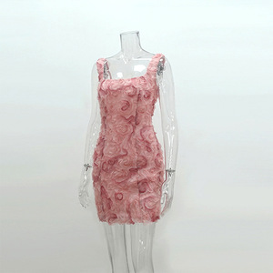 Vestidos Halter de Mujer con Tirantes y Diseño Sexy de Rosas 3D, Nueva Colección de Primavera - Product Image 6