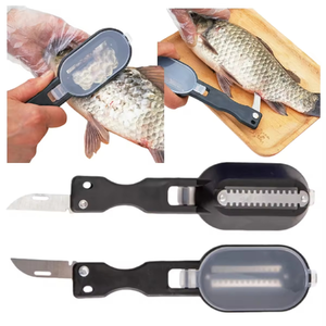 Removedor de Escamas de Pescado de Plástico Ecológico y Rápido - Herramienta para Mariscos de Diseño Seguro para Lavavajillas, para Raspar, Desescamar y Pelar - Product Image 1