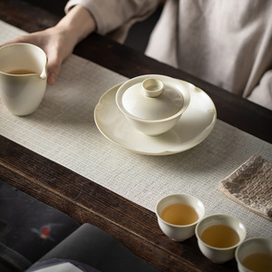 Chinese Celadon Glaze Gaiwan Ceramic <b>Teacup</b> With Cover Heat Resistant Small Size For Afternoon Tea - Product Image 5