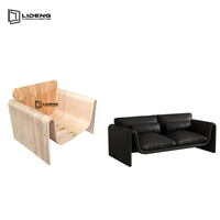 Sofá Cama Modular de Madera para Sala de Estar, Conjunto de Sofás Transitorios con Forma Única, Sillón Seccional Convertible