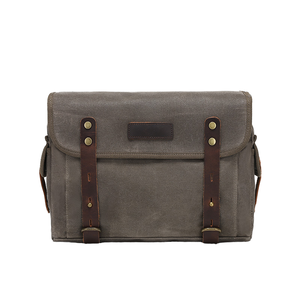 Sac latéral moto vintage MUCHUAN pour homme en toile, tactique, antivol, à bandoulière, avec panneau de couverture et fermeture, grande capacité - Product Image 1