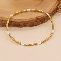 Bracelet fantaisie minimaliste en acier inoxydable avec perles de culture d'eau douce, style bohème, fait main, extensible, bijoux de mode, perles Miyuki