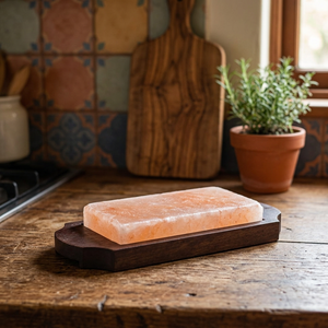 Premium Export <b>Iron</b>/Stainless Steel Holder Home Best Carved Eco-Friendly Himalayan Pink Rock Salt Bricks Plate BBQ Cooking Slab - Product Image 1
