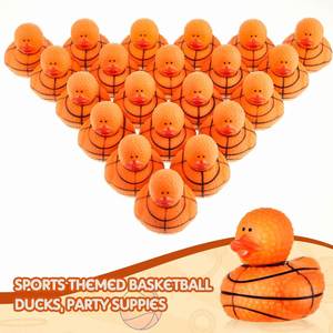 Custom Branding Squeeze to Quack Rubber Duck Toy Duckies Basketball Rugby Baseball Football Sports Figure Ducks - Product Image 2