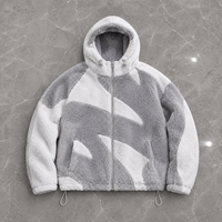 Sweat à capuche réversible personnalisé en polaire Sherpa, veste polaire zippée pour l'hiver, logo pour homme