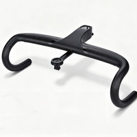 Stang Sepeda Terintegrasi 400mm Aluminium Alloy Anti Angin Aero Drop Bar Ringan Suku Cadang Aksesoris Sepeda