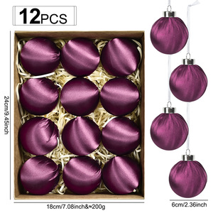 ลูกบอลคริสต์มาสผ้าซาตินสุดหรูใหม่ ลูกบอลตกแต่ง<span class=keywords><strong>ต้น</strong></span>คริสต์มาสผ้ากำมะหยี่เงางาม ชุดของขวัญระดับพรีเมียม 12 ชิ้น - Product Image 5