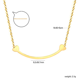 Collier minimaliste en acier inoxydable 18k avec pendentif clavicule incurvé pour femme, idéal comme cadeau - Product Image 3