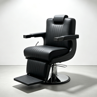Fauteuil de barbier hydraulique inclinable de style rétro classique, pivotant, pour hommes, équipement de salon de coiffure
