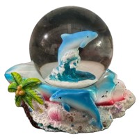 Conception personnalisée en usine mignon Animal Globe d'eau plage touristique Souvenir résine lézard dauphin tortue de mer Floride boule à neige