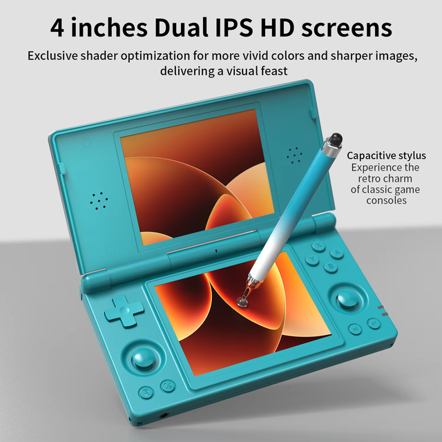 2026 New for RG GS 4-inch 3+32GB Flip Cover Dual-Screen Android 14 Open Source 20000+ Games Wi-Fi Portable Game Player