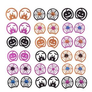 Halloween DIY Kinder Haarschmuck <span class=keywords><strong>3</strong></span>,<span class=keywords><strong>3</strong></span>'' Hohle Mausohren-Pads Unisex Schloss Spinnennetz Kürbis Party Kopfbedeckung Stoff Festival - Product Image 1