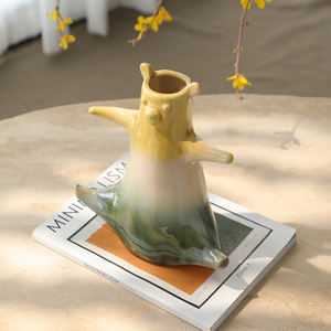 रचनात्मक डिजाइन के लिए प्यारा इंटीरियर टेबल सिरेमिक वैस गले भालू लाँनी शादी कला डेको पर्यावरण के अनुकूल पीला गुलाबी - Product Image 3