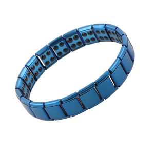 <span class=keywords><strong>Bracelet</strong></span> magnétique <span class=keywords><strong>bleu</strong></span> pour hommes et femmes, bijou en acier inoxydable, avec élastique, Balance de santé, couleur <span class=keywords><strong>bleu</strong></span>, vente en gros, 2 rangées - Product Image 1