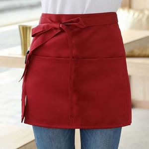 Delantal de hostelería duradero y bonito, uniforme de camarero, ropa de trabajo corta de media cintura para cocina de restaurante occidental y limpieza de jardín - Product Image 1