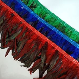 激安セール ダイレクト染め 天然オンドリ尾羽根 トリムフリンジ コークボア カーニバル パーティー コスチューム ドレス デコレーション用 - Product Image 4