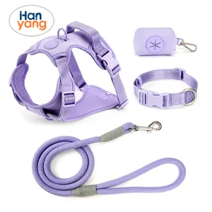 HanYang pet supplies Personalized OEM/ODM Print Pattern Dog Harness Set Custom Pet Dog Harness with Matching Collar Leash Set