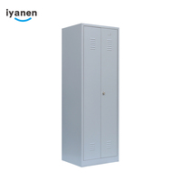 Verrouillable extérieur balai meuble de rangement 2 portes 4 étagères outil de jardin patio en acier en métal armoire casier de nettoyage